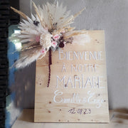 Panneau de bienvenue fleurs séchées | Flauri